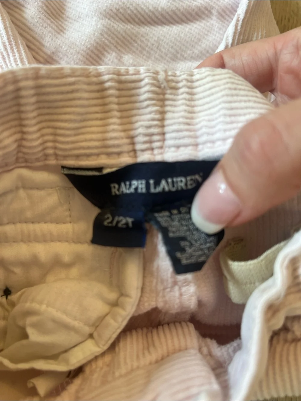 Girls Ralph Lauren Light Pink Corduroy Pants 2T